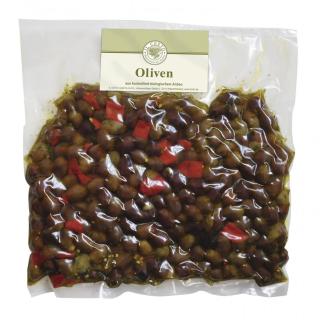 Ital. Leccino-Oliven oh. Stein pikant mariniert