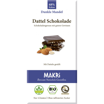 Dattel Schokolade - Dunkle Mandel 68%