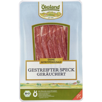 Gestreifter Speck geschnitten
