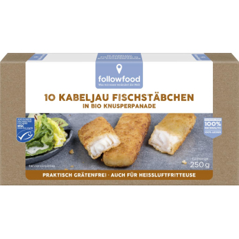 Kabeljau-Fischstäbchen