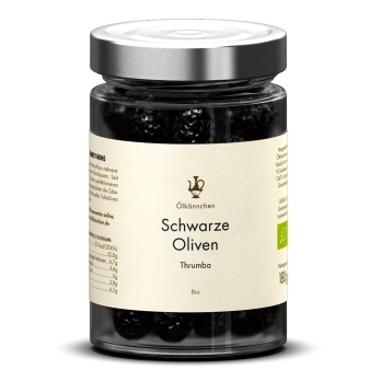 ÖK Schwarze Oliven Thrumba (mit Stein), GR im 180g