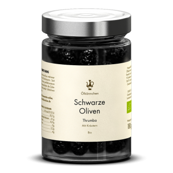 ÖK Schwarze Oliven Thrumba mit Kräutern
