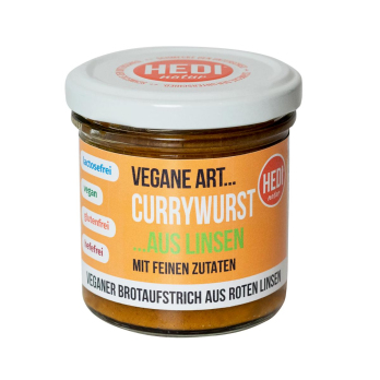 Vegane Art Currywurst mit feinen Zutaten